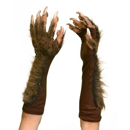 Zagone Studios Halloween Dress Up Costume Adult Wolf Gloves (Brown) (one size)