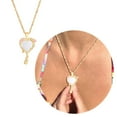 thumbnail image 3 of tegongse Vintage Mirrored Pendant Necklace Long Chain for Women Princess Choker Clavicle Chain Wedding Party Jewelry Birthday, 3 of 19