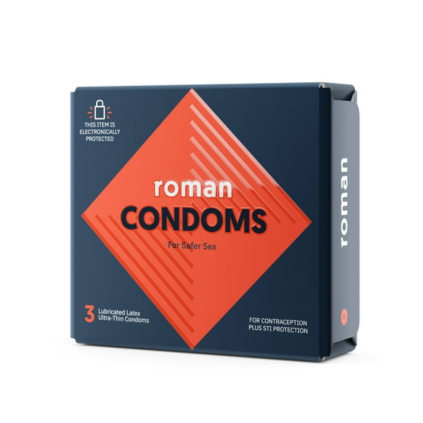 Roman Ultrathin Lubricated Latex Condoms, Packs of 3, Parabenfree, 100 Natural Latex