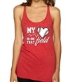 thumbnail image 1 of Wild Bobby, My Heart Is On That Baseball Field, Sports, Women Tri-Blend Racerback Tank Top, Vintage Red, Small, 1 of 4