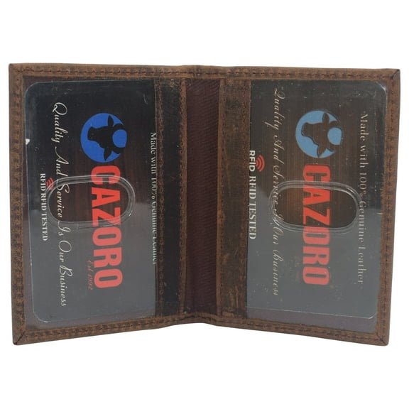 Slim Thin Genuine Leather 2 ID Window Mini Wallet Holder Bifold Driver's License Safe