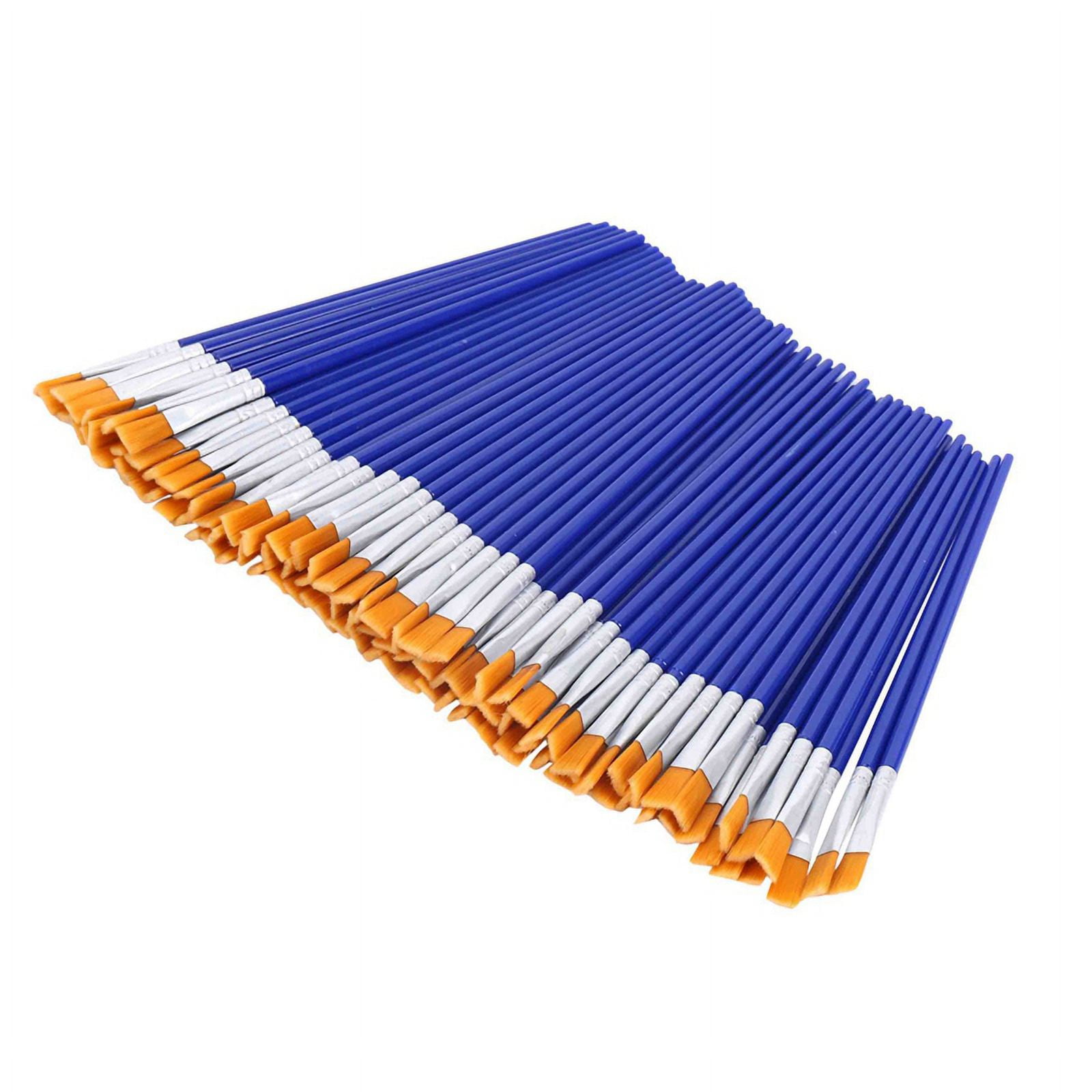 400 Pcs Flat Paint Brushes,Small Brush Bulk for Detail Painting,Nylon Hair Brushes