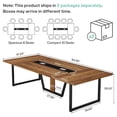thumbnail image 5 of 8FT Large Conference Table For 10 People Industrial Rectangular Meeting Table With 2 Cable Grommets Sturdy MDF Metal Frame For Home Office Studio Business (Brown), 5 of 8