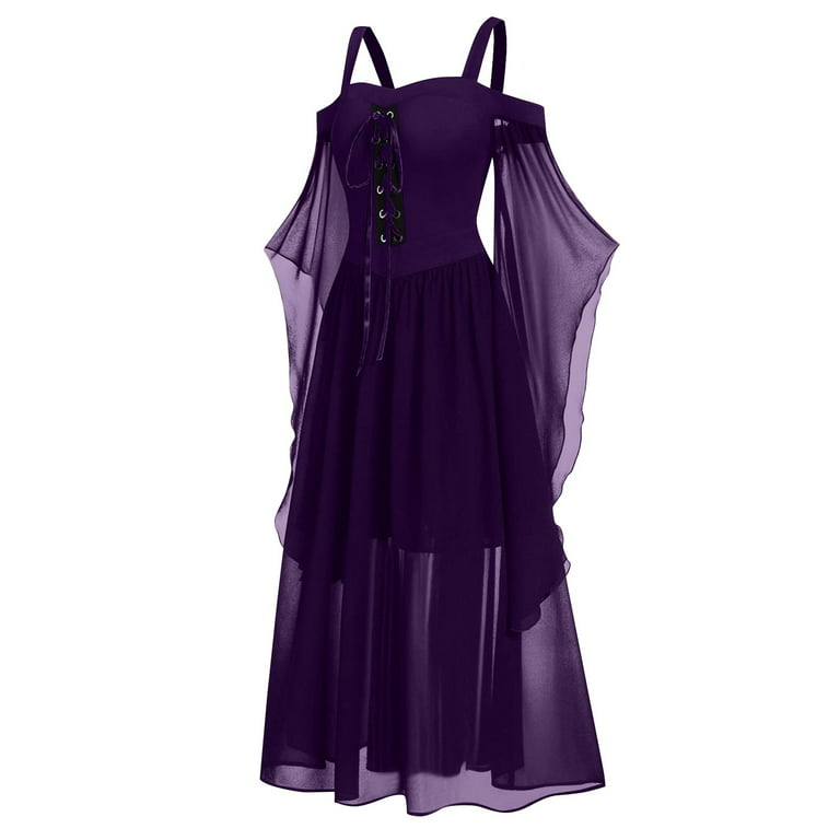 BEEYASO Clearance Summer Dresses for Women 3/4 Sleeve A-Line Knee Length  Fashion Printed Sweetheart Dress Purple L 
