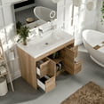 thumbnail image 4 of Eviva Lugano 42" Natural Oak Modern Bathroom Vanity w/ White Integrated Top, 4 of 6