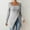 Gray, variant on Odbmxy Sweaters for Women Long Sleeve Square Neckline Fall Sweaters for Women 2024 Solid Color Black Knit Soft Slim Sweaters