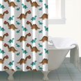 thumbnail image 4 of Brown and Teal Dinosaur Pattern Shower Curtain 72"x84" ,Bathroom Decorative Shower Curtains Set with 12 Hooks,Modern Waterproof Washable Shower Curtain, 4 of 6