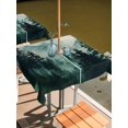 thumbnail image 2 of Outdoor Tablecloth with Umbrella Hole for Patio/Picnic/Party/Camping, Dark Green Forest Waterproof Table Cloth Square Cover Washable, Nature Mountain Pine Tree Vintage (60"x 60"), 2 of 9