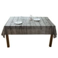 thumbnail image 1 of Langgg Retro Wood Grain Square Shape Tablecloth Cotton Linen Fabric Home Dining Room Table Cloth Cover, 1 of 7