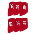 thumbnail image 2 of 6 piezas de fundas para cabezas de palos de golf, fundas protectoras para cabezas de hierro, 48 degree, 52 degree, 54 degree rojo, 2 of 7