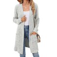 thumbnail image 3 of Women'S Fall Fashion Light-Weight Soft Knit Cardigan Long Sleeve Open Front Coat with Pockets Light Gray XL, 3 of 9