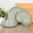 Gibson Home Dinah 16Piece Stoneware Dinnerware Set, Service for Four Sage Green