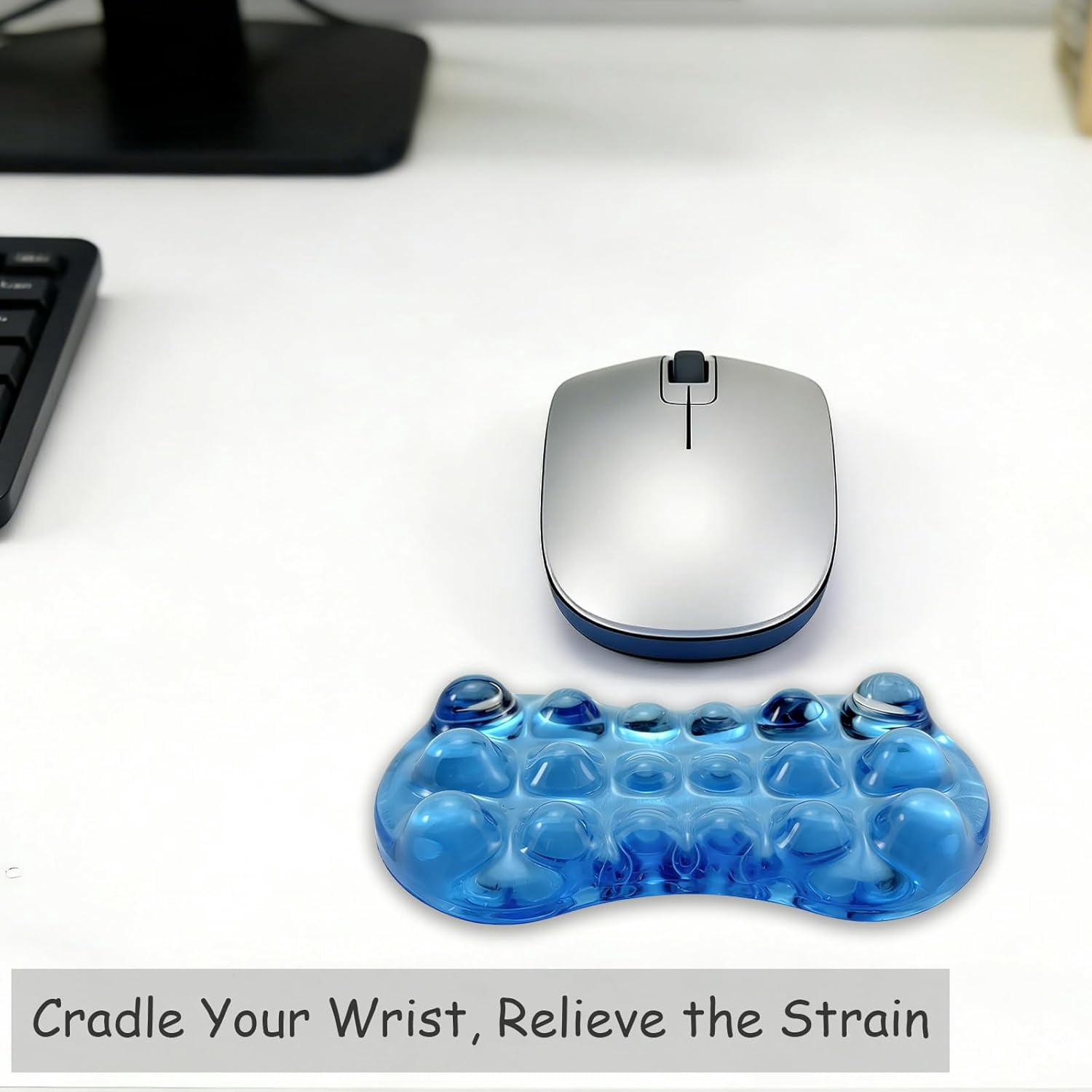 Ergonomic Massage Wrist Pad, Gel Rest for Mouse & Keyboard - Comfort Support All-Day Gaming, Office Work, and Computer Use
