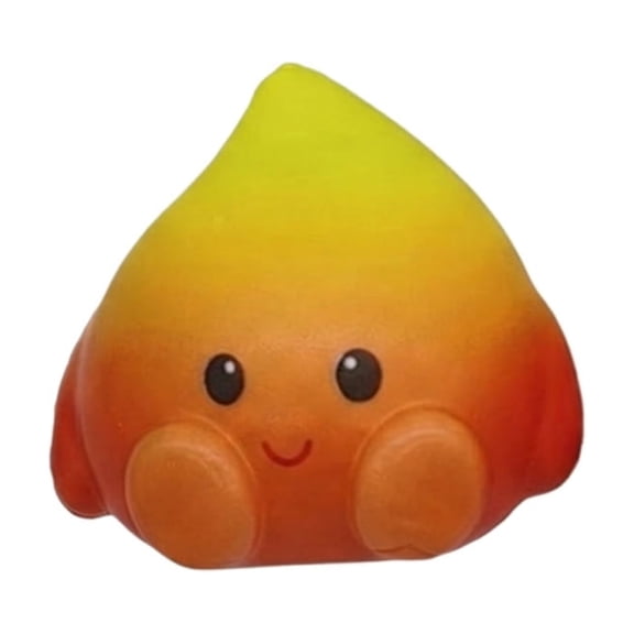 Simulation Spark Flame Shape Squishy for Adults Soft Rubber Sensory Gadget Smile and Surprised Emoji Realistic Office Desk Accessory Pressure Relief Tool 1 Pack