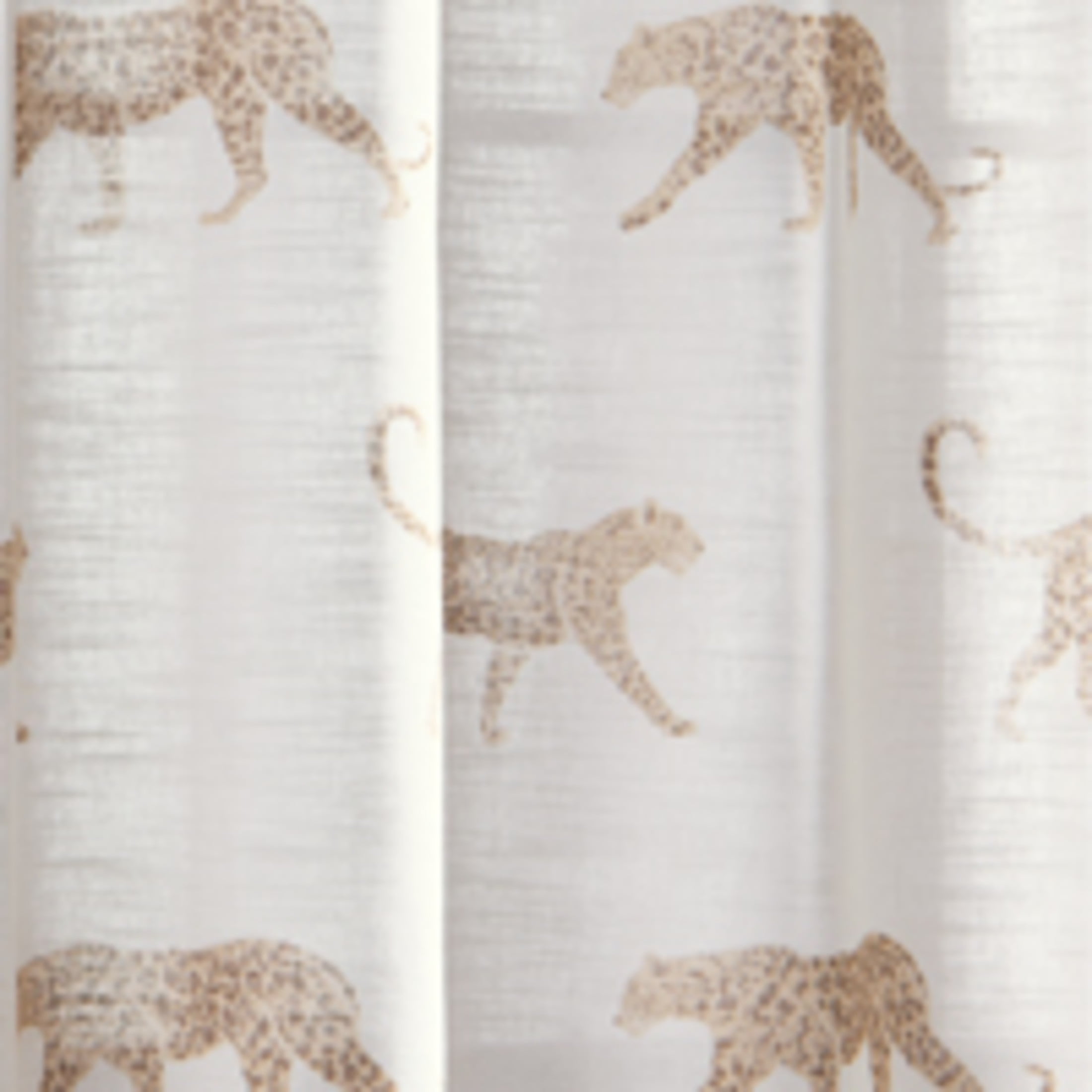 Rochelle Porter Jaguars Single Panel Curtain Poletop Rod Pocket, Cotton, Ivory, Light Filtering, Adult, 50" W x 108" L