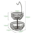 thumbnail image 6 of Auledio 2 Tier Fruit Basket Bowl with Banana Hanger, Organization and Storage for Kitchen Storage (Bronze), 6 of 7