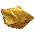 thumbnail image 1 of 100pcs Square Sweets Candy Chocolate Lolly Paper Aluminum Foil Wrappers Gold, 1 of 7