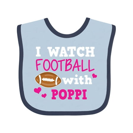 

Inktastic I Watch Football with My Poppi Gift Baby Girl Bib