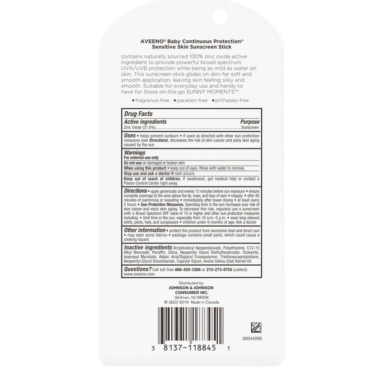 Aveeno Baby Sensitive Skin Mineral Sunscreen Stick SPF 50 photo 7