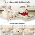 thumbnail image 5 of Kids Couch, Foldable Kids Sofa, 2 In 1 Convertible Toddler Sofa Chair for Boys and Girls, Beige, 5 of 9