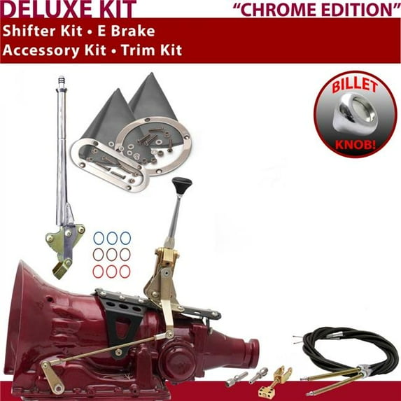American Shifter 700R4 Shifter Kit Chrome 6 in. E Brake Cable Trim Kit for EC212