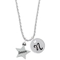 thumbnail image 1 of Delight Jewelry Silvertone Dream Star Silvertone Script Initial Disc - N - Charm Necklace, 20"+3", 1 of 4