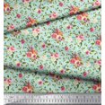 thumbnail image 2 of Soimoi Green Cotton Jersey Fabric Leaf Floral Print Fabric by Yard 58 Inch Wide, 2 of 3