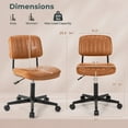 thumbnail image 3 of Costway 2PCS PU Leather Office Chair Adjustable Swivel Task Chair with Backrest Orange, 3 of 10