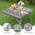 thumbnail image 4 of Black and White Geometric Boho Pattern Square Fitted Tablecloth with Elastic Edge,Square Table Cover,Washable Elastic Table Cover for Home Kitchen Party Decor 36"x36", 4 of 6