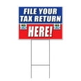 thumbnail image 1 of File Your Tax Return Here (18" x 24") Yard Sign, Includes Metal Step Stake, 1 of 6