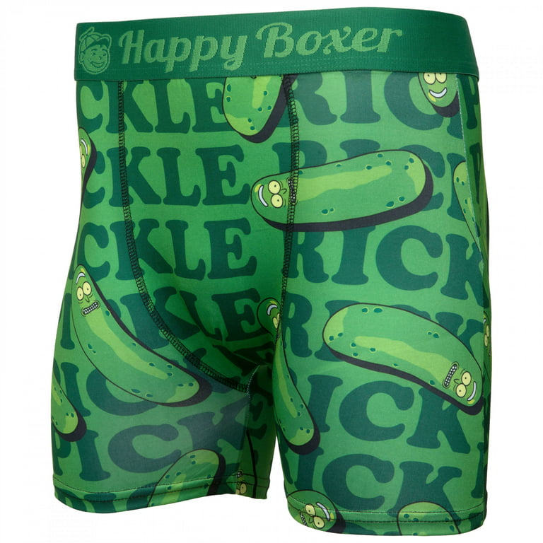 Rick and Morty Pickle Rick Happy Boxer Briefs Underwear-XLarge (40-42) 