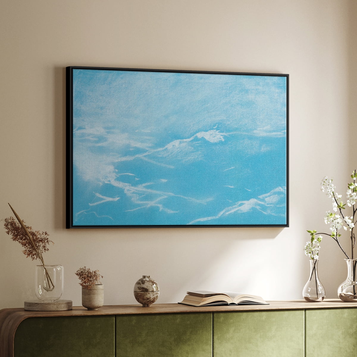 Vintage Landscape-CXLVI By Wexford Home Framed in Black Wood Gallery Wrapped Canvas 25 in. x 37 in.