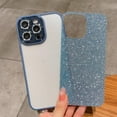 thumbnail image 3 of Compatible with iPhone 14 Pro Max Glitter Bling Clear Case, Cute Soft Silicone Shockproof Case for Women Girls Plating Full Camera Protector Back Cover for iPhone 14 Pro Max 6.7'' Blue, 3 of 11