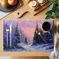 thumbnail image 2 of Snowy Forests Placemats Set of 1, Dreamy Winter Snowfields Snowflakes Non-Slip Place Mats Washable Table Mats for Kitchen Dining Table Decorations Indoor/Outdoor, 2 of 9