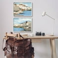 thumbnail image 2 of Seaside Cliff Modern Landscape Landscape Painting White Framed Art Print Wall Art, Set of 2, 2 of 8