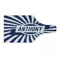 thumbnail image 1 of Anthony Cutting Board, Masculine Given Name with Weathered Appearance on Retro Stripes, Decorative Tempered Glass Cutting and Serving Board, Wine Bottle Shape, Navy Blue and White, by Ambesonne, 1 of 1