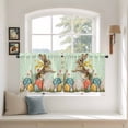 thumbnail image 2 of Easter Bunny Eggs Tier Curtains 36 Inch Length, Spring Tulip Flowers Leaves Rustic Green Cafe Short Curtains for Bathroom Over Sink, Small Kitchen Curtain Light Filtering Drapes 2 Panels 27.5"Wx36"L, 2 of 8