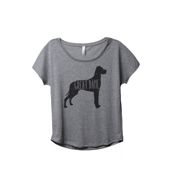 Thread Tank Great Dane Dog Silhouette Women's Relaxed Slouchy Dolman T-Shirt Tee Heather Grey Small