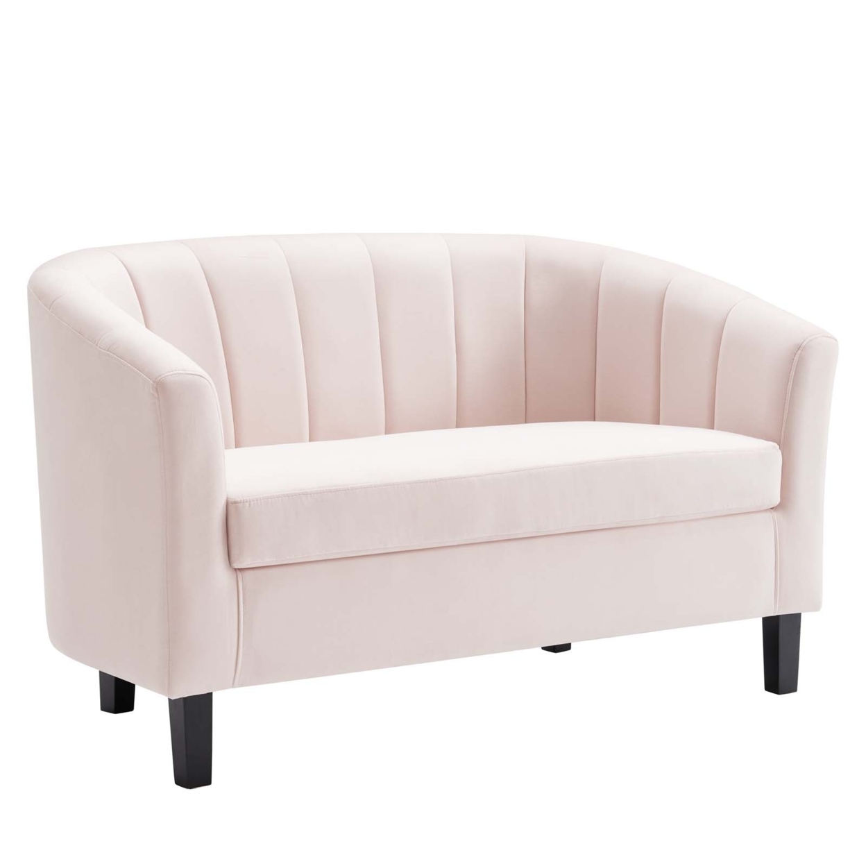 Prospect Channel Tufted Performance Velvet Loveseat, Pink