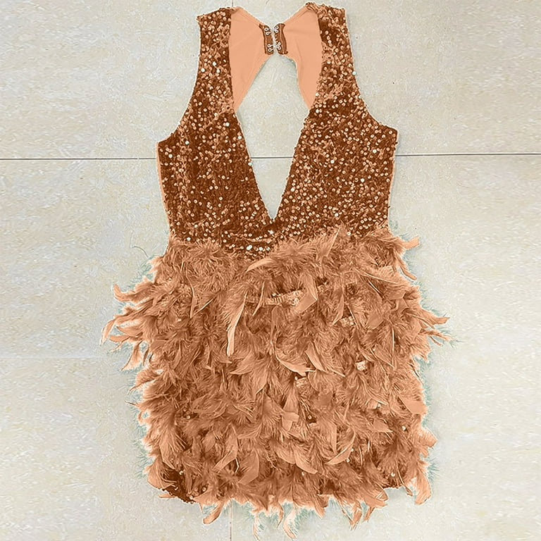 brown glitter mini dress Women's Dresses Moon Dust Sequin Mini Dress Wine S by Selfie Leslie main image 1