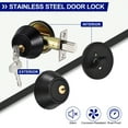 thumbnail image 4 of Uxcell Keyed Alike Entry Door Locks Single Cylinder Deadbolts Exterior Door Knob with Lock Front Door Lock Black 10 Pack, 4 of 6