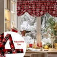 thumbnail image 5 of Christmas Tie Up Valances Curtain, Winter Snowflakes Red Black Buffalo Plaid Adjustable Rod Pocket Short Window Treatment Tie Up Curtains Valances for Kitchen Living Room Bathroom 54x18 Inches, 5 of 9