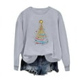 thumbnail image 4 of Xdegoge Christmas Sweatshirt Women Crew Neck Long Sleeve Tops Xmas Wine Glass Graphic Shirts Dressy Casual Winter Shirts for Women Xmas Tees for Women, Gray XS, 4 of 6