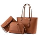 thumbnail image 1 of Bolsos LOVEVOOK Monederos para mujer, 3 piezas, cuero sintético marrón, 1 of 7