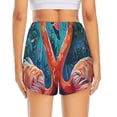 thumbnail image 2 of Lsque Romantic Flamingo Pair Printed Women's Running Shorts with Liner Pockets,Elastic Quick Dry Workout Athletic Gym Yoga Shorts,Womens High Waist Shorts-Small, 2 of 9