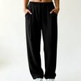 thumbnail image 5 of Edvintorg Sweat Pants for Womens Plus Size Elastic Waisted Wide Leg Sweatpant Loose Casual Drawstring Jogger with Pocket Trendy Womens Clothes S-3XL Black, 5 of 6