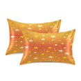 thumbnail image 2 of Orange Star Pattern Standard Size Satin Pillowcase 20''x26'' Double-Sided Print Soft Wrinkle Resistant, 2 of 9
