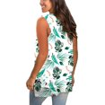 thumbnail image 4 of Womens Tank Tops V Neck T Shirts Sleeveless Tops Floral Side Split Tanks, 4 of 5