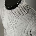 thumbnail image 3 of Suéter de cuello alto delgado para hombre, suéter informal de manga larga para invierno, suéter tejido, cómodo, 3 of 5