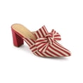thumbnail image 1 of Unique Bargains Women's Stripe Bow Block Heel Slides Mules, 1 of 7